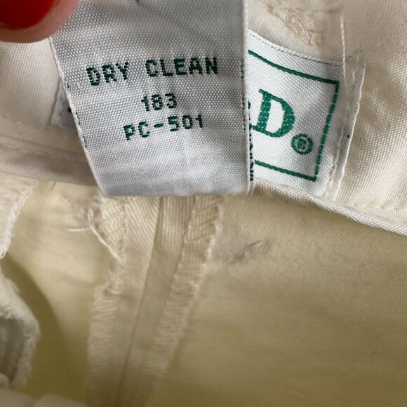 VINTAGE IZOD Ladies Cream Khaki Cotton-blend Straight Leg Pocketed Chino Pants - Picture 7 of 7